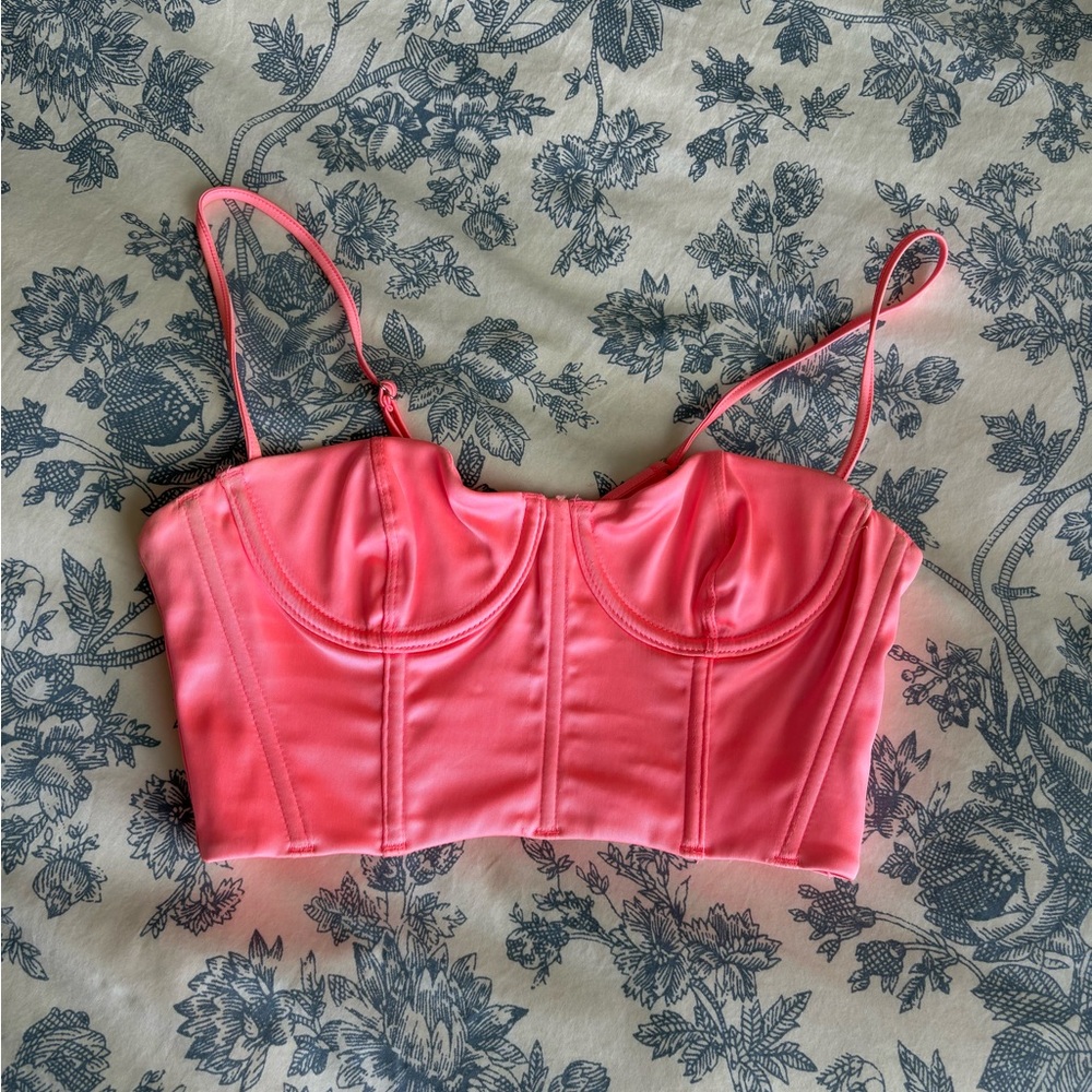 WHITE FOX BOUTIQUE Satin Corset Crop Top